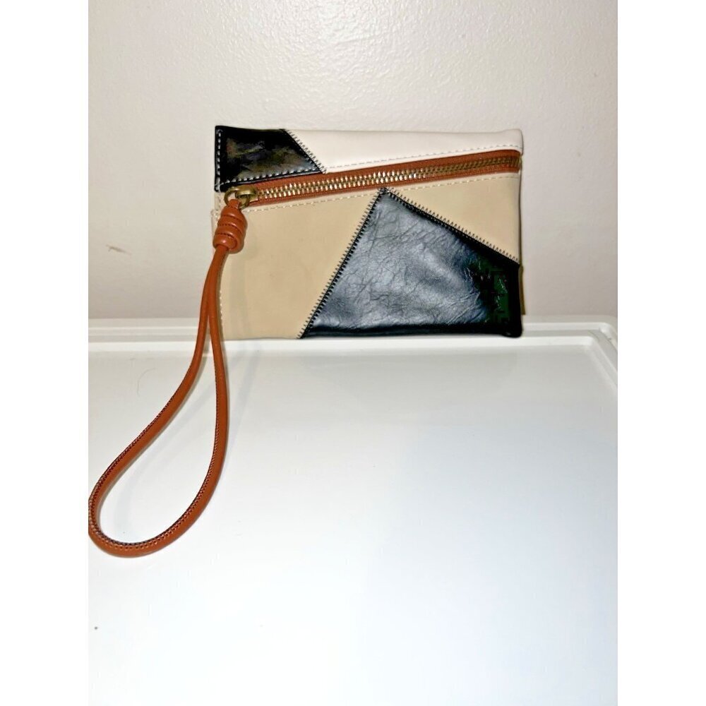 UNIVERSAL THREAD Faux Leather Colorblock Wristlet Wallet Patches